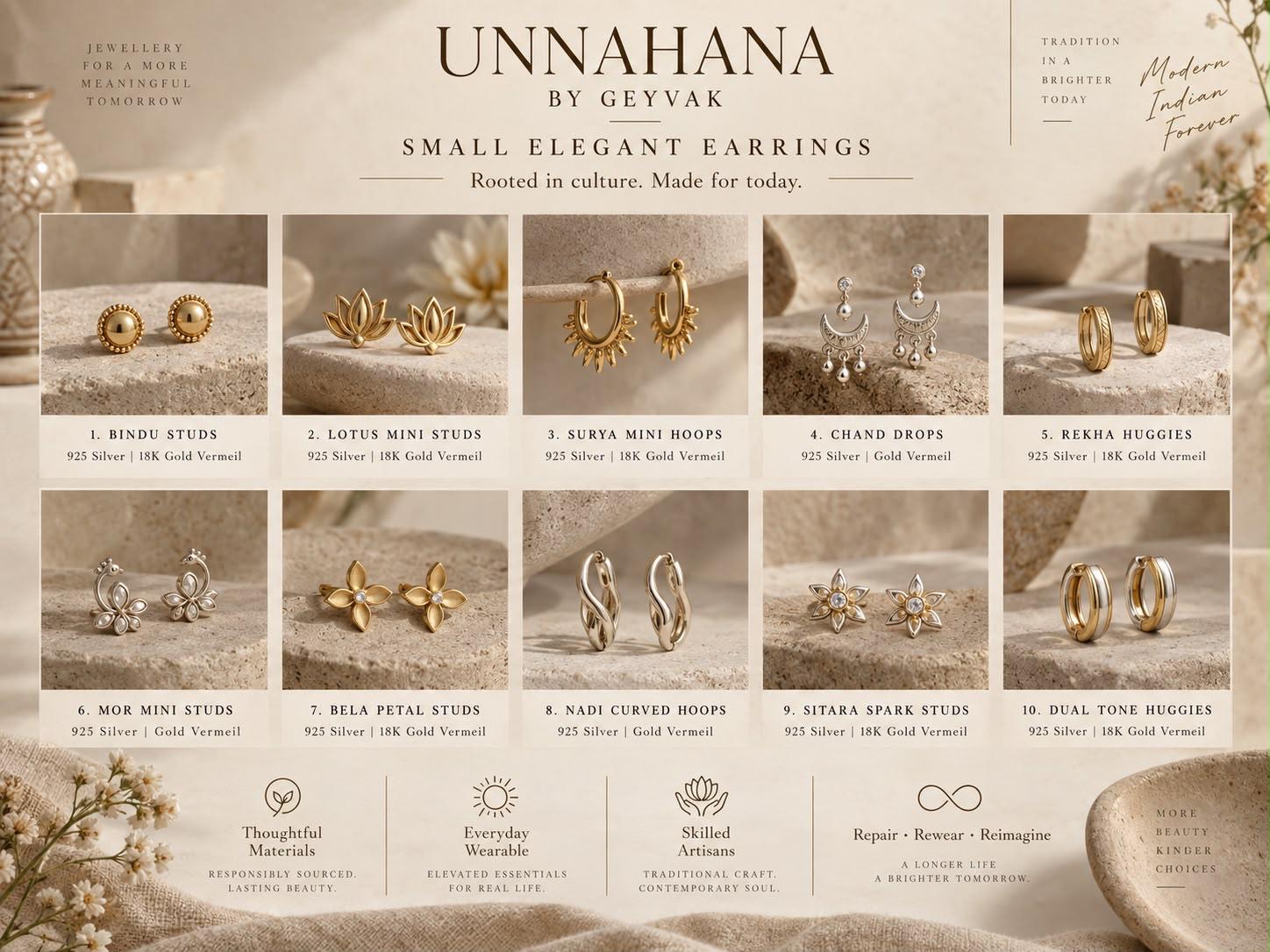 Body jewellery collection with lotus, moon, sun, peacock, floral and abstract motifs