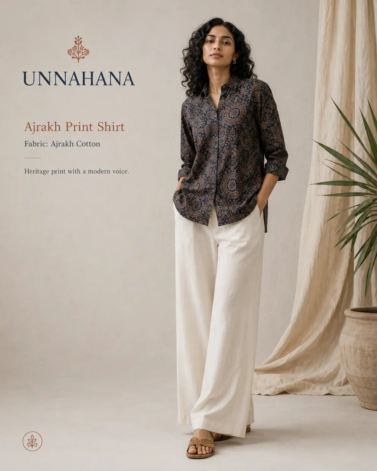 Indigo patterned shirt concept
