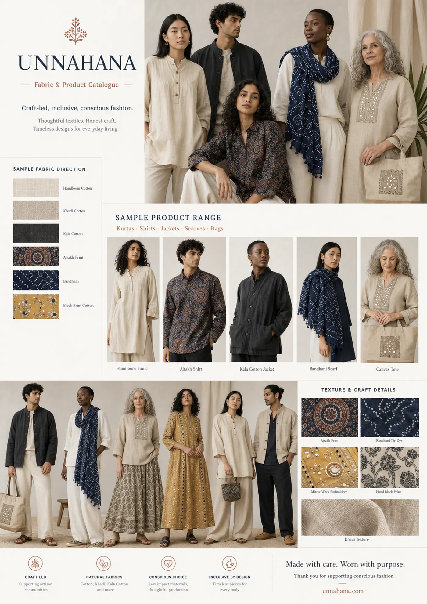 UNNAHANA textile and product concept board